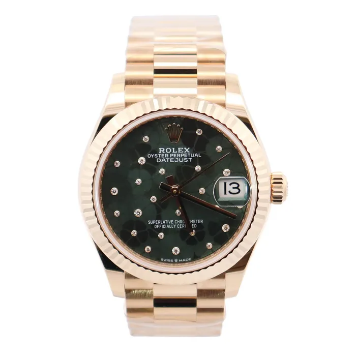 Watches Happy Jewelers Rolex Datejust 31mm Green Dial Watch Ref 278278
