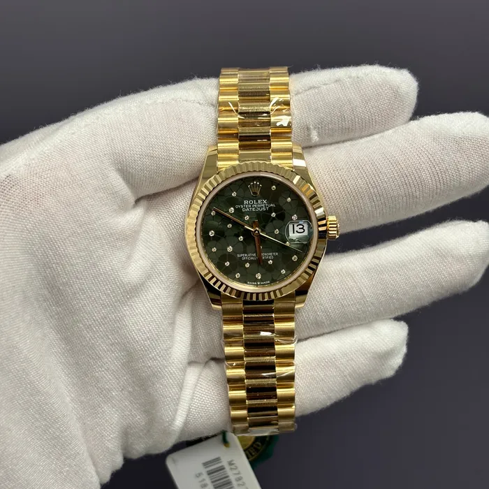 Watches Happy Jewelers Rolex Datejust 31mm Green Dial Watch Ref 278278