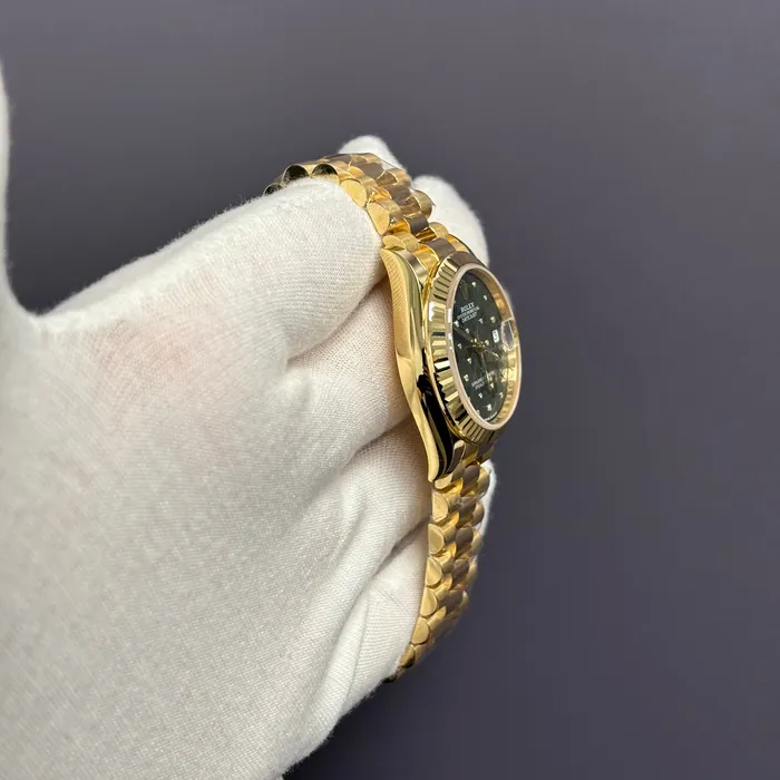 Watches Happy Jewelers Rolex Datejust 31mm Green Dial Watch Ref 278278