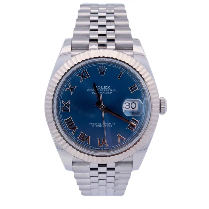 Watches Happy Jewelers Rolex Datejust 41mm Blue Dial Watch Ref 126334