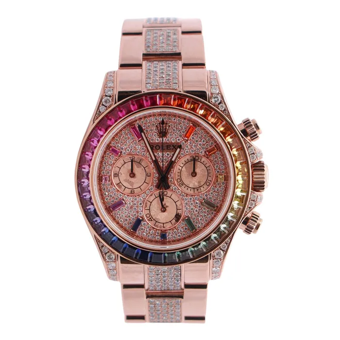 Watches Happy Jewelers Rolex Daytona 40mm Pave Dial Watch Ref 116505