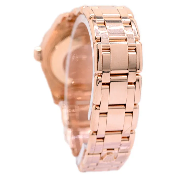 Watches Happy Jewelers Rolex Ladies Pearlmaster Rose Gold 34mm Chocolate Roman Diamond 6 Dial Watch Reference 81315