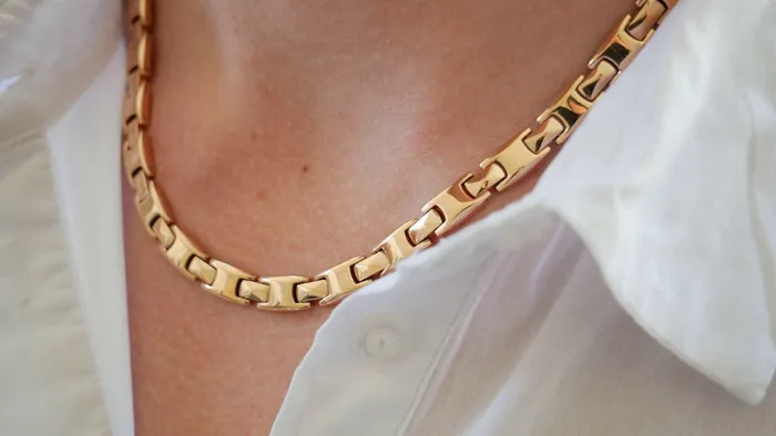Willis Judd Necklaces Ladies Stainless Steel Rose Gold Tone Magnetic Therapy Necklace
