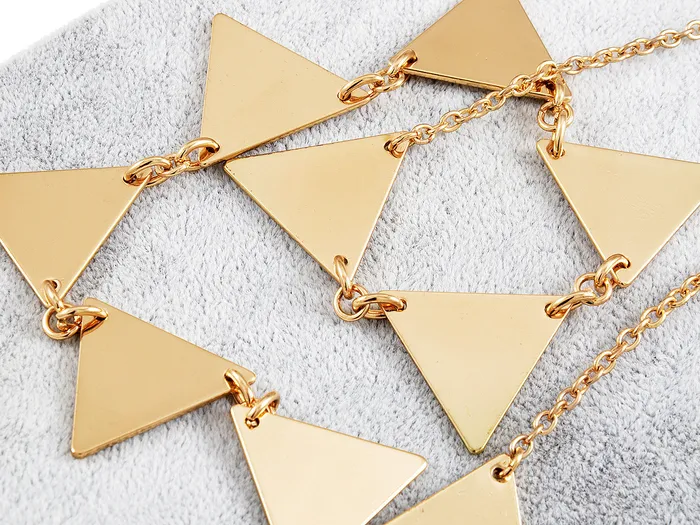 Women Jewelry Necklace Triangle Collar Art Deco Spiked Chain Statement Necklace Alilang Necklaces