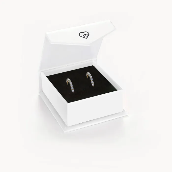 Womens Earrings 14k Gold Paved Hoop Womens Earrings Earrings