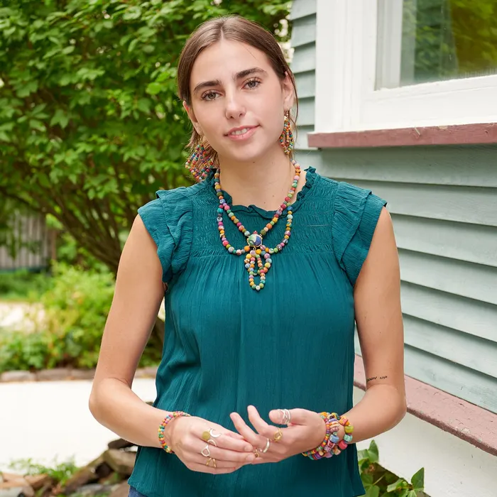 WorldFinds Necklaces Kantha Swathed Pendant Necklace