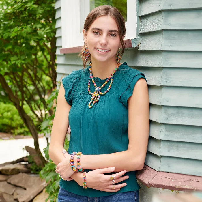 WorldFinds Necklaces Kantha Swathed Pendant Necklace