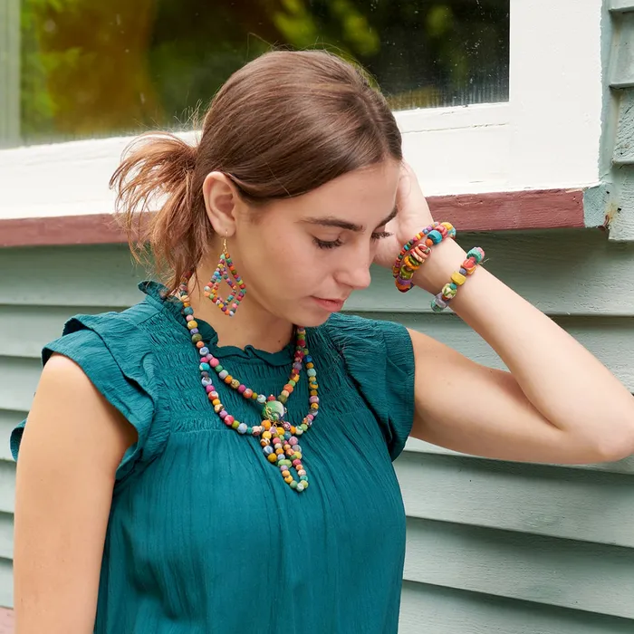 WorldFinds Necklaces Kantha Swathed Pendant Necklace