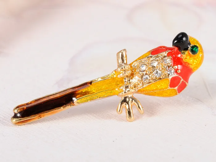 Yellow Bird Parrot Brooch Pin Stud Earrings Set Alilang Earrings Yellow Bird Parrot Brooch Pin Stud Earrings Set Alilang Earrings
