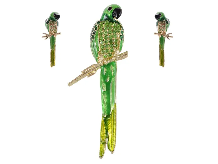 Yellow Bird Parrot Brooch Pin Stud Earrings Set Alilang Earrings Yellow Bird Parrot Brooch Pin Stud Earrings Set Alilang Earrings