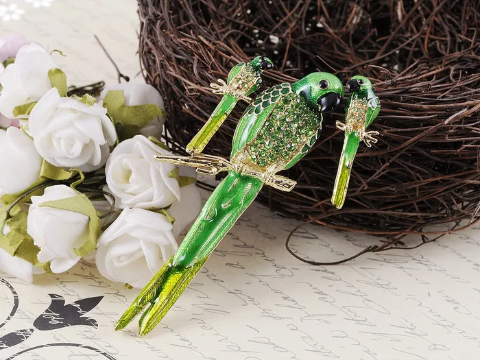 Yellow Bird Parrot Brooch Pin Stud Earrings Set Alilang Earrings Yellow Bird Parrot Brooch Pin Stud Earrings Set Alilang Earrings